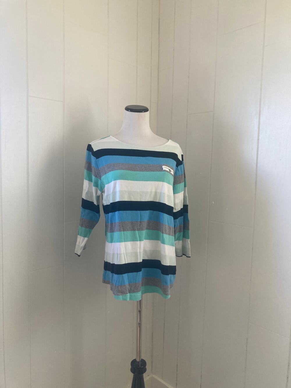 Croft & Barrow Striped Stretch Pullover Top, Size XL